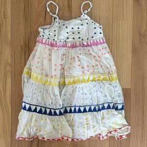OLIPHANT trapeze dress white with polka dots fully lined little girls sz 4